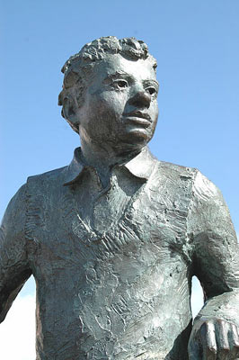 The statue of Dylan Thomas in the Maritime Quarter, Swansea